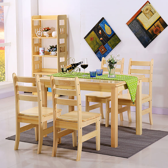 Modern Style Solid Wood Slate Dining Table Set Rectangular Formal Table with 4 Legs Base Clearhalo 'Dining Room Sets' 'Dining Tables & Seating' 'dining_room_set' 'furn' 'furn_dining_room_set' 'Furniture' 'furniture_dining_room_set' 'Kitchen & Dining Furniture' 'kitchen&dining_furn' 'kitchen' 3413731