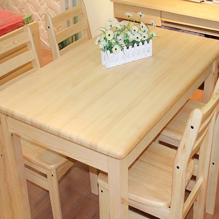 Modern Style Solid Wood Slate Dining Table Set Rectangular Formal Table with 4 Legs Base Clearhalo 'Dining Room Sets' 'Dining Tables & Seating' 'dining_room_set' 'furn' 'furn_dining_room_set' 'Furniture' 'furniture_dining_room_set' 'Kitchen & Dining Furniture' 'kitchen&dining_furn' 'kitchen' 3413732