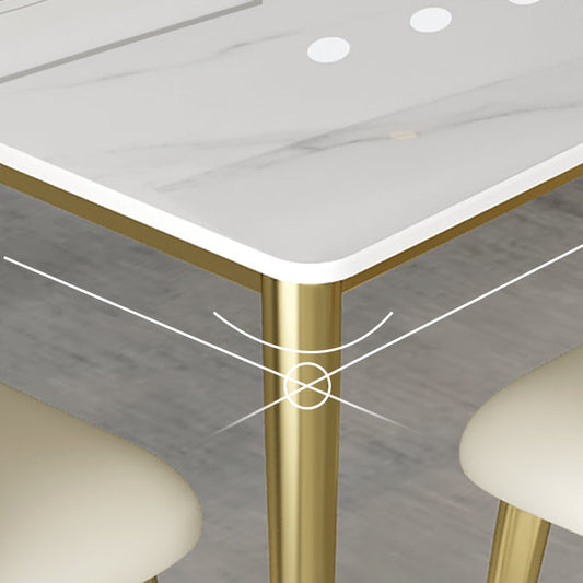 Minimalist Sintered Stone White Dining Set White Standard Dining Set for Kitchen Clearhalo 'Dining Room Sets' 'Dining Tables & Seating' 'dining_room_set' 'furn' 'furn_dining_room_set' 'Furniture' 'furniture_dining_room_set' 'Kitchen & Dining Furniture' 'kitchen&dining_furn' 'kitchen' 3413749