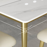 Minimalist Sintered Stone White Dining Set White Standard Dining Set for Kitchen Clearhalo 'Dining Room Sets' 'Dining Tables & Seating' 'dining_room_set' 'furn' 'furn_dining_room_set' 'Furniture' 'furniture_dining_room_set' 'Kitchen & Dining Furniture' 'kitchen&dining_furn' 'kitchen' 3413749