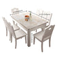 Minimalist Marble Dining Set with Rectangle Table White Dining Set with 4 Legs Base Clearhalo 'Dining Room Sets' 'Dining Tables & Seating' 'dining_room_set' 'furn' 'furn_dining_room_set' 'Furniture' 'furniture_dining_room_set' 'Kitchen & Dining Furniture' 'kitchen&dining_furn' 'kitchen' 3413765