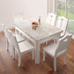 Minimalist Marble Dining Set with Rectangle Table White Dining Set with 4 Legs Base Clearhalo 'Dining Room Sets' 'Dining Tables & Seating' 'dining_room_set' 'furn' 'furn_dining_room_set' 'Furniture' 'furniture_dining_room_set' 'Kitchen & Dining Furniture' 'kitchen&dining_furn' 'kitchen' 3413770