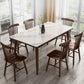 Contemporary Sintered Stone Top Standard Dining Set White for Kitchen Dining Set with 4 Legs Table 7 Piece Set Clearhalo 'Dining Room Sets' 'Dining Tables & Seating' 'dining_room_set' 'furn' 'furn_dining_room_set' 'Furniture' 'furniture_dining_room_set' 'Kitchen & Dining Furniture' 'kitchen&dining_furn' 'kitchen' 3413773