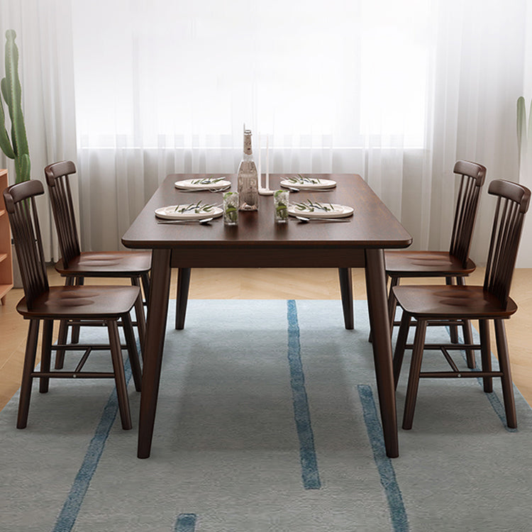 Minimalist Standard Solid Wood Dining Set Rectangle Shape for Kitchen Dining Set in Khaki 5 Piece Set Clearhalo 'Dining Room Sets' 'Dining Tables & Seating' 'dining_room_set' 'furn' 'furn_dining_room_set' 'Furniture' 'furniture_dining_room_set' 'Kitchen & Dining Furniture' 'kitchen&dining_furn' 'kitchen' 3413785