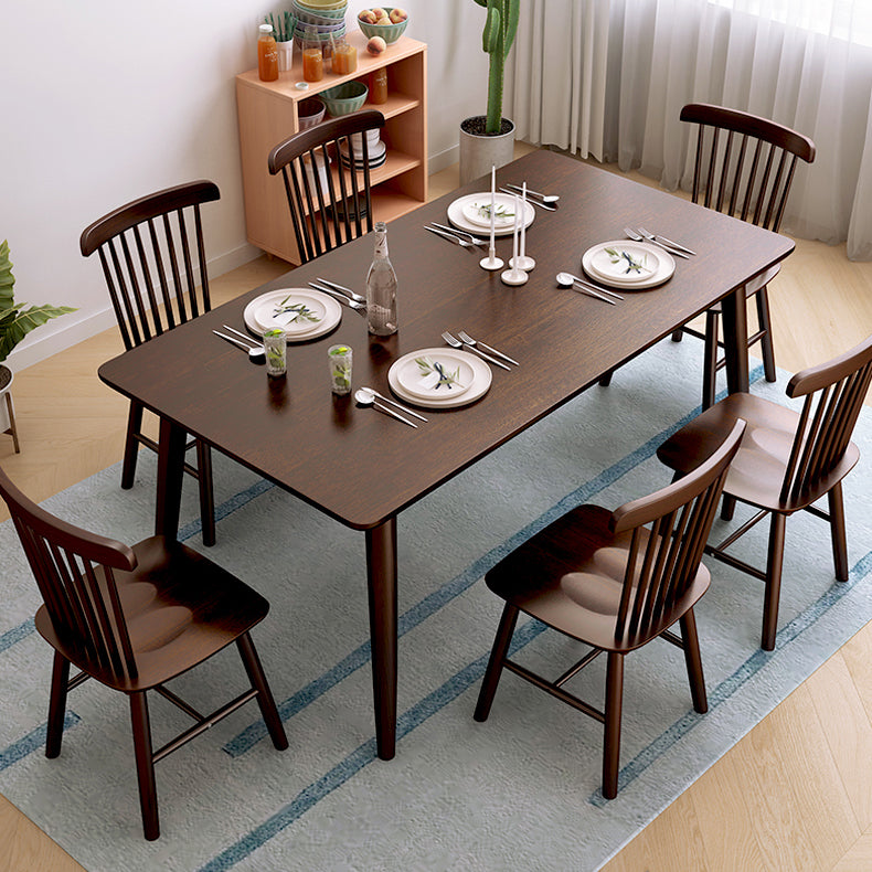 Minimalist Standard Solid Wood Dining Set Rectangle Shape for Kitchen Dining Set in Khaki Clearhalo 'Dining Room Sets' 'Dining Tables & Seating' 'dining_room_set' 'furn' 'furn_dining_room_set' 'Furniture' 'furniture_dining_room_set' 'Kitchen & Dining Furniture' 'kitchen&dining_furn' 'kitchen' 3413788