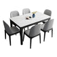 Contemporary Dining Set with Sintered Stone Dining Table and Cushion Chairs Clearhalo 'Dining Room Sets' 'Dining Tables & Seating' 'dining_room_set' 'furn' 'furn_dining_room_set' 'Furniture' 'furniture_dining_room_set' 'Kitchen & Dining Furniture' 'kitchen&dining_furn' 'kitchen' 3413804