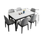 Contemporary Dining Set with Sintered Stone Dining Table and Cushion Chairs Clearhalo 'Dining Room Sets' 'Dining Tables & Seating' 'dining_room_set' 'furn' 'furn_dining_room_set' 'Furniture' 'furniture_dining_room_set' 'Kitchen & Dining Furniture' 'kitchen&dining_furn' 'kitchen' 3413810