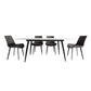 Modern Style Sintered Stone Dining Table with Rectangle Shape Table and 4 Legs Base for Home Use with 4 Chairs Clearhalo 'Dining Room Sets' 'Dining Tables & Seating' 'dining_room_set' 'furn' 'furn_dining_room_set' 'Furniture' 'furniture_dining_room_set' 'Kitchen & Dining Furniture' 'kitchen&dining_furn' 'kitchen' 3413925