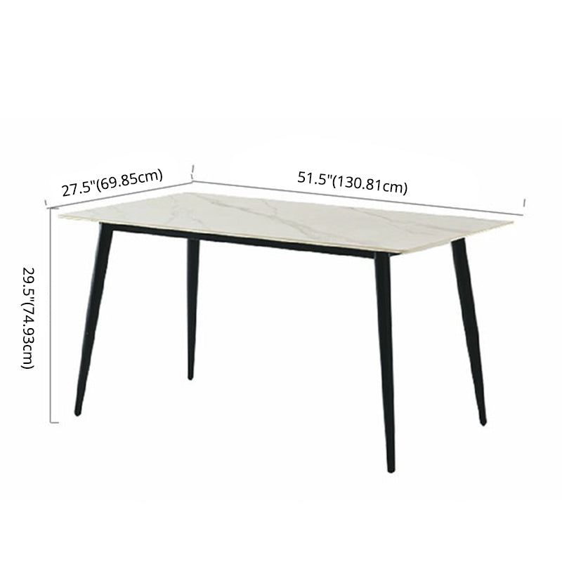 Modern Style Sintered Stone Dining Table with Rectangle Shape Table and 4 Legs Base for Home Use Clearhalo 'Dining Room Sets' 'Dining Tables & Seating' 'dining_room_set' 'furn' 'furn_dining_room_set' 'Furniture' 'furniture_dining_room_set' 'Kitchen & Dining Furniture' 'kitchen&dining_furn' 'kitchen' 3413930