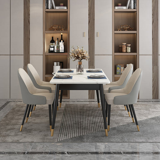 Modern Style Sintered Stone Dinette Set with Rectangle Table Dining Room Furniture for Dining Room Clearhalo 'Dining Room Sets' 'Dining Tables & Seating' 'dining_room_set' 'furn' 'furn_dining_room_set' 'Furniture' 'furniture_dining_room_set' 'Kitchen & Dining Furniture' 'kitchen&dining_furn' 'kitchen' 3413950