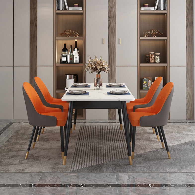 Modern Style Sintered Stone Dinette Set with Rectangle Table Dining Room Furniture for Dining Room Clearhalo 'Dining Room Sets' 'Dining Tables & Seating' 'dining_room_set' 'furn' 'furn_dining_room_set' 'Furniture' 'furniture_dining_room_set' 'Kitchen & Dining Furniture' 'kitchen&dining_furn' 'kitchen' 3413951