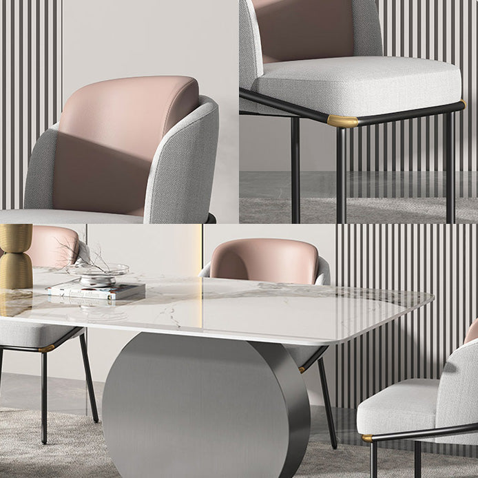 Sintered Stone Minimalist Dining Room Set with Rectangle Table and Metal Base Table Furniture Clearhalo ' dining_table' 'Dining Tables & Seating' 'Dining Tables' 'Furniture' 'furniture_dining_table' 'Kitchen & Dining Furniture' 'kitchen&dining_furn' 'kitchen' 'kitchen_dining_table' 3413960