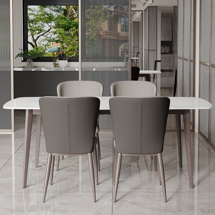 Modern Style Sintered Stone Dining Set with 4 Legs Fixed Table Dinette Set for Dining Room Clearhalo 'Dining Room Sets' 'Dining Tables & Seating' 'dining_room_set' 'furn' 'furn_dining_room_set' 'Furniture' 'furniture_dining_room_set' 'Kitchen & Dining Furniture' 'kitchen&dining_furn' 'kitchen' 3413968