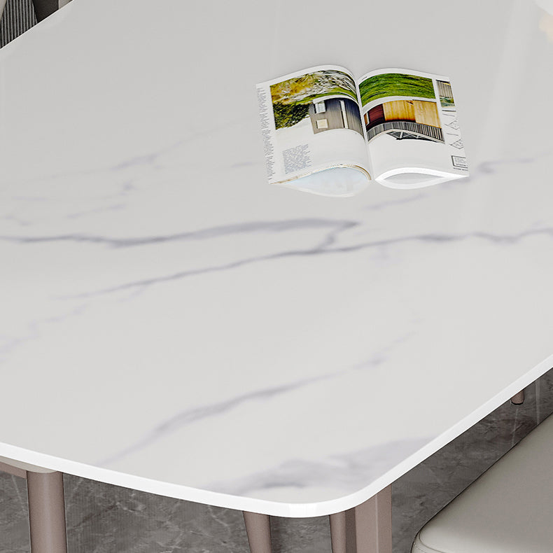 Modern Style Sintered Stone Dining Set with 4 Legs Fixed Table Dinette Set for Dining Room Clearhalo 'Dining Room Sets' 'Dining Tables & Seating' 'dining_room_set' 'furn' 'furn_dining_room_set' 'Furniture' 'furniture_dining_room_set' 'Kitchen & Dining Furniture' 'kitchen&dining_furn' 'kitchen' 3413972