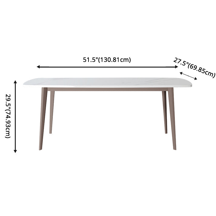 Modern Style Sintered Stone Dining Set with 4 Legs Fixed Table Dinette Set for Dining Room Clearhalo 'Dining Room Sets' 'Dining Tables & Seating' 'dining_room_set' 'furn' 'furn_dining_room_set' 'Furniture' 'furniture_dining_room_set' 'Kitchen & Dining Furniture' 'kitchen&dining_furn' 'kitchen' 3413975