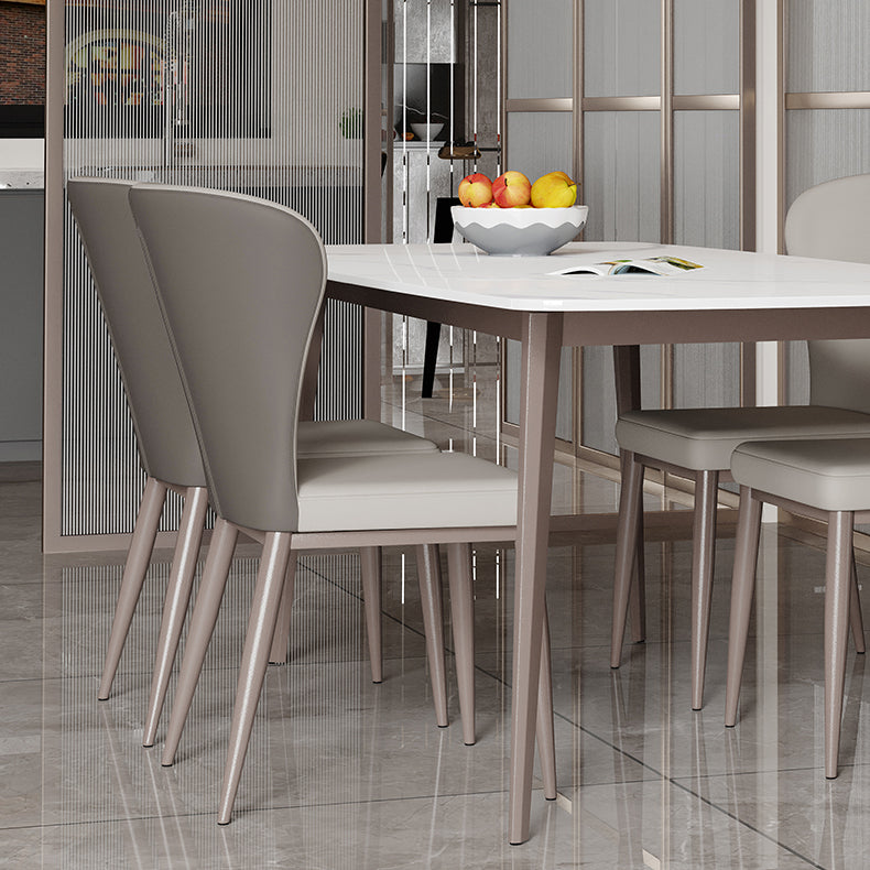 Modern Style Sintered Stone Dining Set with 4 Legs Fixed Table Dinette Set for Dining Room Clearhalo 'Dining Room Sets' 'Dining Tables & Seating' 'dining_room_set' 'furn' 'furn_dining_room_set' 'Furniture' 'furniture_dining_room_set' 'Kitchen & Dining Furniture' 'kitchen&dining_furn' 'kitchen' 3413981