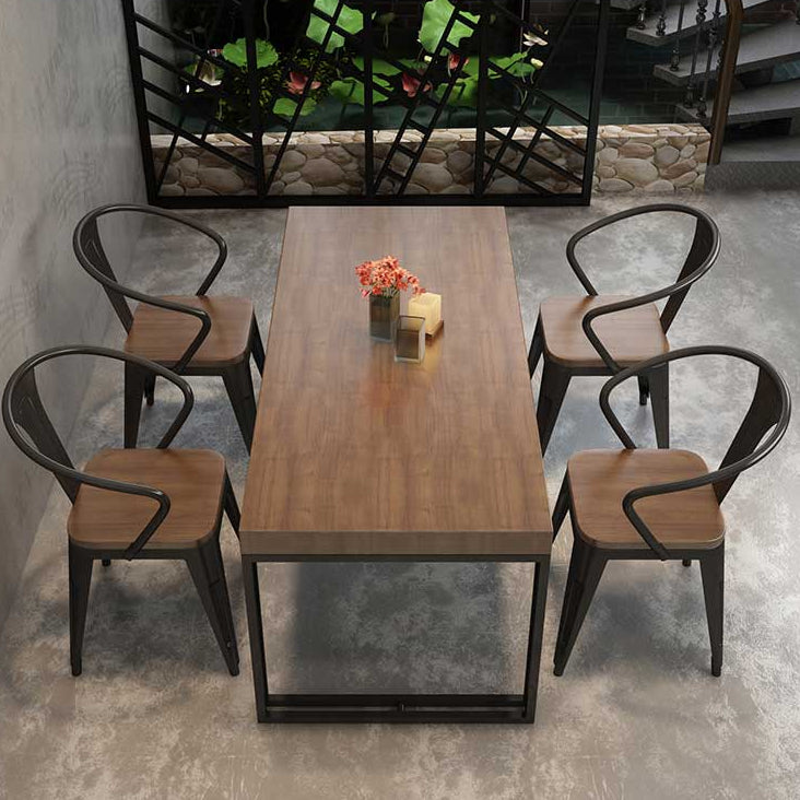 Industrial Style Solid Wood Top Dining Room Set with 4 Legs Table Dining Table Furniture Clearhalo 'Dining Room Sets' 'Dining Tables & Seating' 'dining_room_set' 'furn' 'furn_dining_room_set' 'Furniture' 'furniture_dining_room_set' 'Kitchen & Dining Furniture' 'kitchen&dining_furn' 'kitchen' 3413985