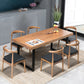 Industrial Wooden Dining¬†Room¬†Set with Rectangle Table and Metal Base Dining Table Furniture with 6 Chairs Clearhalo 'Dining Room Sets' 'Dining Tables & Seating' 'dining_room_set' 'furn' 'furn_dining_room_set' 'Furniture' 'furniture_dining_room_set' 'Kitchen & Dining Furniture' 'kitchen&dining_furn' 'kitchen' 3414020