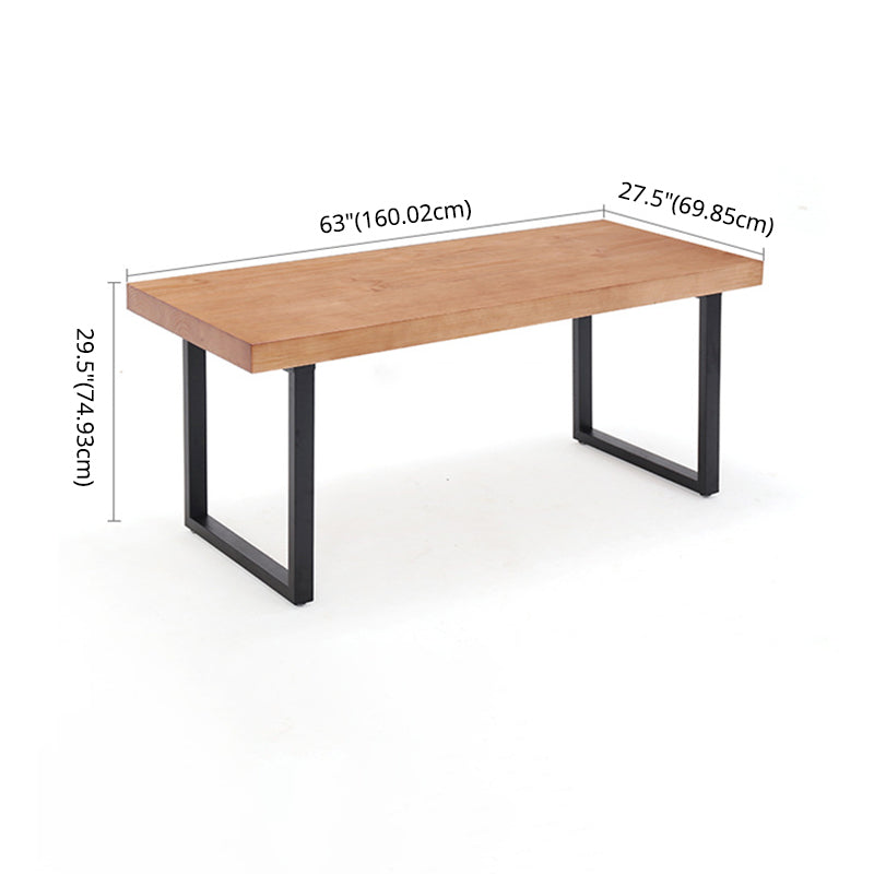 Industrial Wooden Dining¬†Room¬†Set with Rectangle Table and Metal Base Dining Table Furniture Clearhalo 'Dining Room Sets' 'Dining Tables & Seating' 'dining_room_set' 'furn' 'furn_dining_room_set' 'Furniture' 'furniture_dining_room_set' 'Kitchen & Dining Furniture' 'kitchen&dining_furn' 'kitchen' 3414027