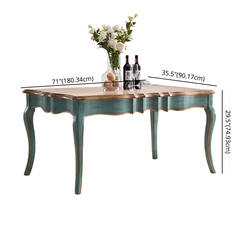 Traditional Wooden Dining Room Set Standard Height with Rectangle Top and Blue Base Dining Furniture Clearhalo 'Dining Room Sets' 'Dining Tables & Seating' 'dining_room_set' 'furn' 'furn_dining_room_set' 'Furniture' 'furniture_dining_room_set' 'Kitchen & Dining Furniture' 'kitchen&dining_furn' 'kitchen' 3414045