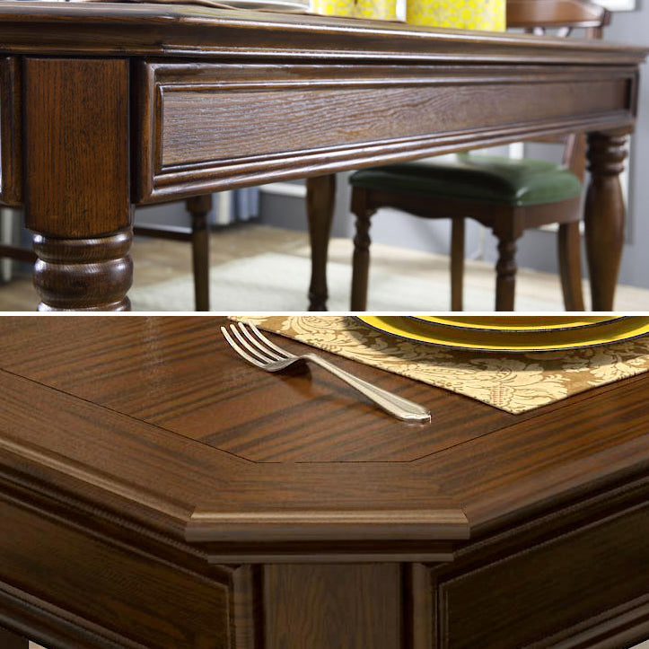 Wooden Dining Room Set Traditional Standard Height with Rectangle Top Dining Furniture Clearhalo 'Dining Room Sets' 'Dining Tables & Seating' 'dining_room_set' 'furn' 'furn_dining_room_set' 'Furniture' 'furniture_dining_room_set' 'Kitchen & Dining Furniture' 'kitchen&dining_furn' 'kitchen' 3414054