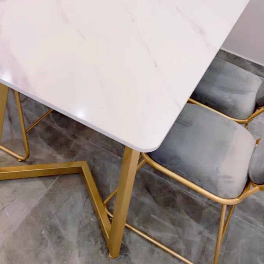 Scandinavian Standard Sintered Stone Top Dining Room Set of Rectangle Shape for Kitchen Table Set Clearhalo 'Dining Room Sets' 'Dining Tables & Seating' 'dining_room_set' 'furn' 'furn_dining_room_set' 'Furniture' 'furniture_dining_room_set' 'Kitchen & Dining Furniture' 'kitchen&dining_furn' 'kitchen' 3414091