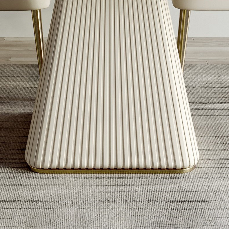 Minimalist Sintered Stone Dining Set for 4/6 Table Set of Metal Gold Base and PU Leather Chairs Clearhalo 'Dining Room Sets' 'Dining Tables & Seating' 'dining_room_set' 'furn' 'furn_dining_room_set' 'Furniture' 'furniture_dining_room_set' 'Kitchen & Dining Furniture' 'kitchen&dining_furn' 'kitchen' 3414107