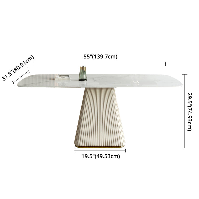 Minimalist Sintered Stone Dining Set for 4/6 Table Set of Metal Gold Base and PU Leather Chairs Clearhalo 'Dining Room Sets' 'Dining Tables & Seating' 'dining_room_set' 'furn' 'furn_dining_room_set' 'Furniture' 'furniture_dining_room_set' 'Kitchen & Dining Furniture' 'kitchen&dining_furn' 'kitchen' 3414109