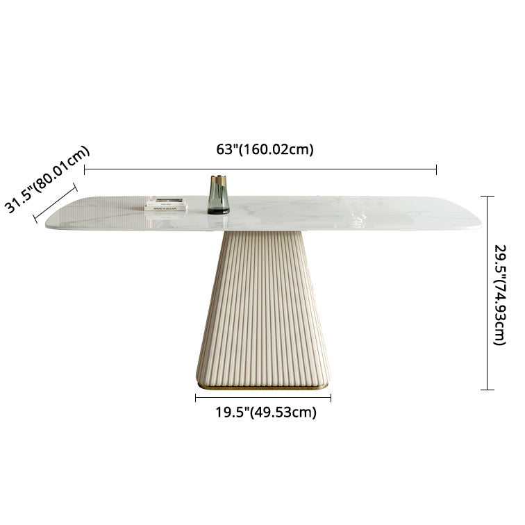 Minimalist Sintered Stone Dining Set for 4/6 Table Set of Metal Gold Base and PU Leather Chairs Clearhalo 'Dining Room Sets' 'Dining Tables & Seating' 'dining_room_set' 'furn' 'furn_dining_room_set' 'Furniture' 'furniture_dining_room_set' 'Kitchen & Dining Furniture' 'kitchen&dining_furn' 'kitchen' 3414110