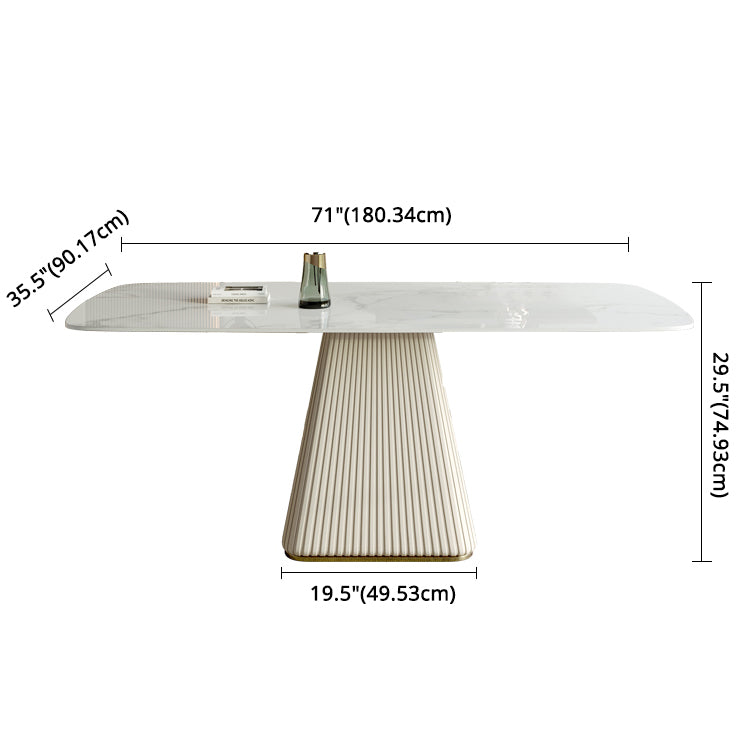 Minimalist Sintered Stone Dining Set for 4/6 Table Set of Metal Gold Base and PU Leather Chairs Clearhalo 'Dining Room Sets' 'Dining Tables & Seating' 'dining_room_set' 'furn' 'furn_dining_room_set' 'Furniture' 'furniture_dining_room_set' 'Kitchen & Dining Furniture' 'kitchen&dining_furn' 'kitchen' 3414111