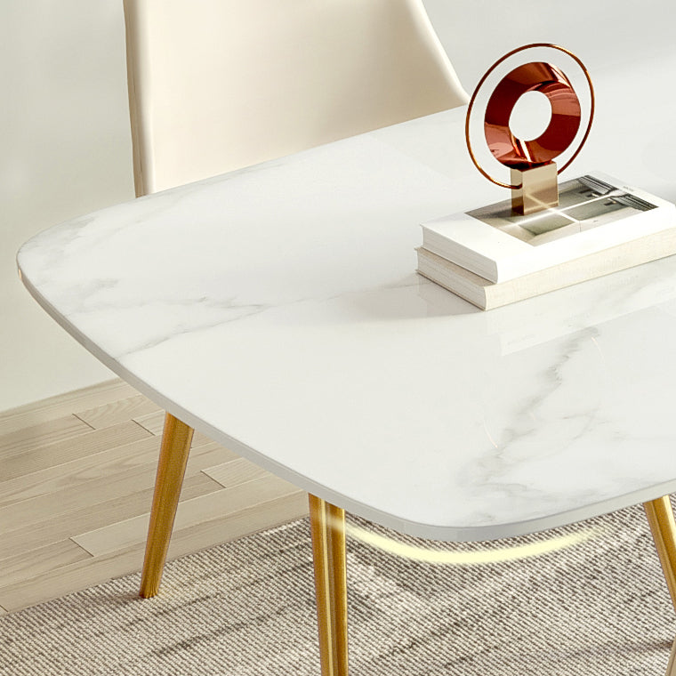 Modern Style Sintered Stone Dining Set with White Rectangle Shape Table and Pedestal Base Clearhalo 'Dining Room Sets' 'Dining Tables & Seating' 'dining_room_set' 'furn' 'furn_dining_room_set' 'Furniture' 'furniture_dining_room_set' 'Kitchen & Dining Furniture' 'kitchen&dining_furn' 'kitchen' 3422160