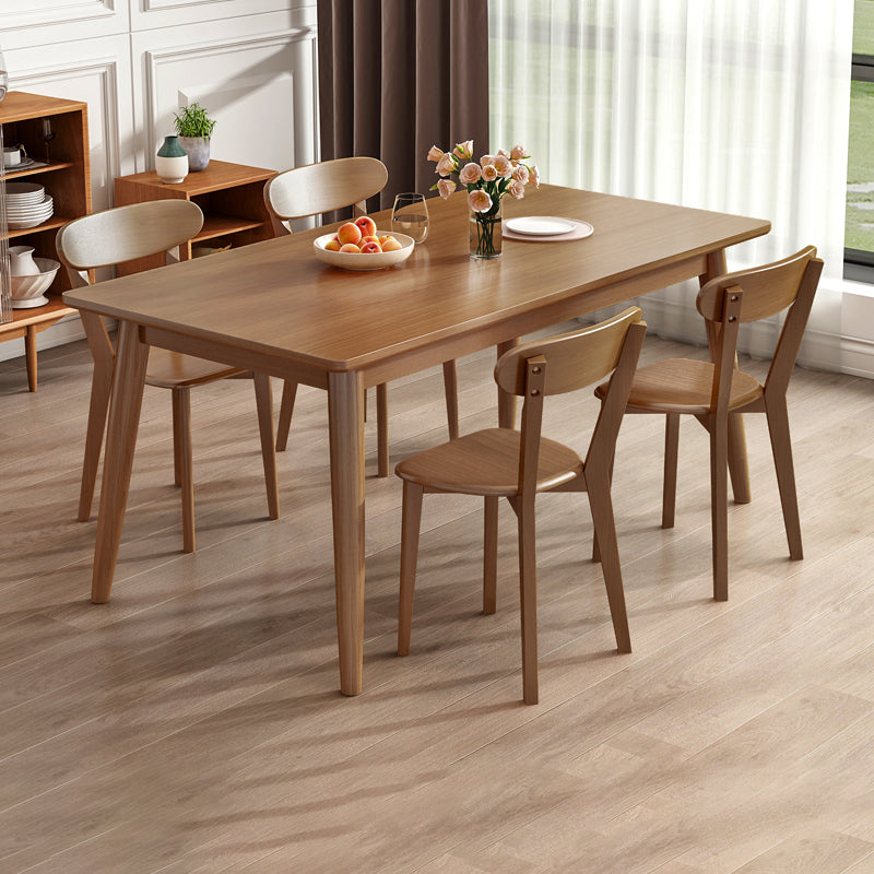 Modern Style Solid Wood Dining Set with Standard Height Table and 4 Legs Base for Home Use Ladder Back 5 Piece Set Clearhalo 'Dining Room Sets' 'Dining Tables & Seating' 'dining_room_set' 'furn' 'furn_dining_room_set' 'Furniture' 'furniture_dining_room_set' 'Kitchen & Dining Furniture' 'kitchen&dining_furn' 'kitchen' 3422184