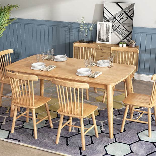 Modern Style Solid Wood Dining Room Set with Rectangle Shape Table and 4 Legs Base for Home Use Clearhalo 'Dining Room Sets' 'Dining Tables & Seating' 'dining_room_set' 'furn' 'furn_dining_room_set' 'Furniture' 'furniture_dining_room_set' 'Kitchen & Dining Furniture' 'kitchen&dining_furn' 'kitchen' 3422196