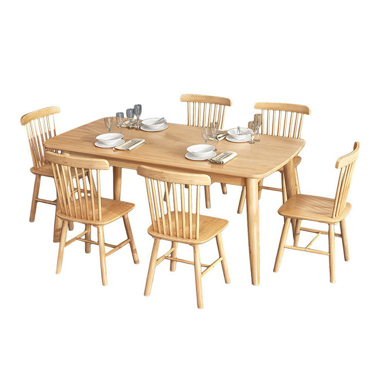 Modern Style Solid Wood Dining Room Set with Rectangle Shape Table and 4 Legs Base for Home Use Clearhalo 'Dining Room Sets' 'Dining Tables & Seating' 'dining_room_set' 'furn' 'furn_dining_room_set' 'Furniture' 'furniture_dining_room_set' 'Kitchen & Dining Furniture' 'kitchen&dining_furn' 'kitchen' 3422198