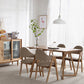 Modern Style Solid Wood Dining Set with Rectangle Shape Table and Double Pedestal Base Brown Clearhalo 'Dining Room Sets' 'Dining Tables & Seating' 'dining_room_set' 'furn' 'furn_dining_room_set' 'Furniture' 'furniture_dining_room_set' 'Kitchen & Dining Furniture' 'kitchen&dining_furn' 'kitchen' 3422220