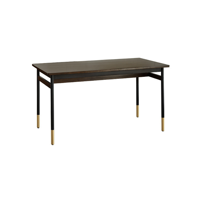 Modern Style Solid Wood Dining Set with Brown Table and 4 Metal Legs Base for Home Use Clearhalo 'Dining Room Sets' 'Dining Tables & Seating' 'dining_room_set' 'furn' 'furn_dining_room_set' 'Furniture' 'furniture_dining_room_set' 'Kitchen & Dining Furniture' 'kitchen&dining_furn' 'kitchen' 3422241