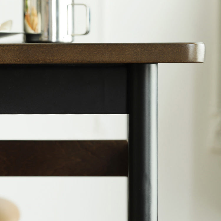 Modern Style Solid Wood Dining Set with Brown Table and 4 Metal Legs Base for Home Use Clearhalo 'Dining Room Sets' 'Dining Tables & Seating' 'dining_room_set' 'furn' 'furn_dining_room_set' 'Furniture' 'furniture_dining_room_set' 'Kitchen & Dining Furniture' 'kitchen&dining_furn' 'kitchen' 3422244