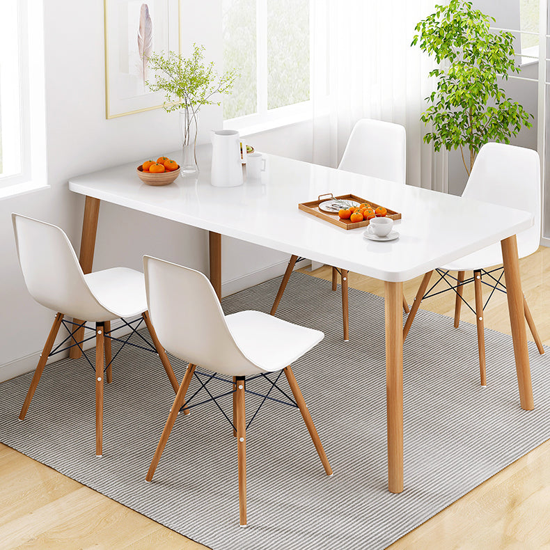 Contemporary Rectangle Shape Standard Dining Set MDF Natural Dining Set with 4 Legs Base 5 Piece Set Clearhalo 'Dining Room Sets' 'Dining Tables & Seating' 'dining_room_set' 'Furniture' 'furniture_dining_room_set' 'Kitchen & Dining Furniture' 'kitchen&dining_furn' 'kitchen' 3422273