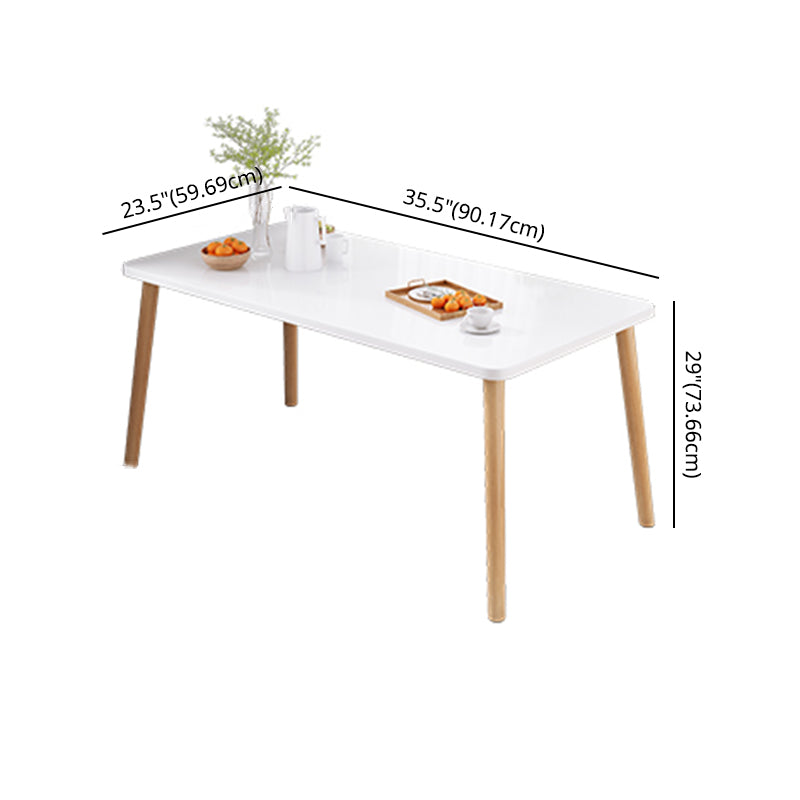Contemporary Rectangle Shape Standard Dining Set MDF Natural Dining Set with 4 Legs Base Clearhalo 'Dining Room Sets' 'Dining Tables & Seating' 'dining_room_set' 'Furniture' 'furniture_dining_room_set' 'Kitchen & Dining Furniture' 'kitchen&dining_furn' 'kitchen' 3422281