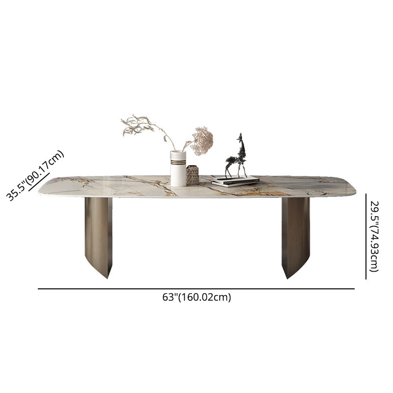 Minimalist Sintered Stone Rectangle Dining Set White Standard Dining Set for Kitchen Clearhalo 'Dining Room Sets' 'Dining Tables & Seating' 'dining_room_set' 'furn' 'furn_dining_room_set' 'Furniture' 'furniture_dining_room_set' 'Kitchen & Dining Furniture' 'kitchen&dining_furn' 'kitchen' 3422296