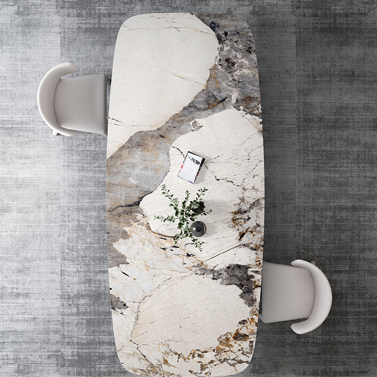 Minimalist Sintered Stone Rectangle Dining Set White Standard Dining Set for Kitchen Clearhalo 'Dining Room Sets' 'Dining Tables & Seating' 'dining_room_set' 'furn' 'furn_dining_room_set' 'Furniture' 'furniture_dining_room_set' 'Kitchen & Dining Furniture' 'kitchen&dining_furn' 'kitchen' 3422301