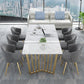 Modern Style Marble Table with White Table and Double Pedestal Base for Home Use Gold Gray Clearhalo 'Dining Room Sets' 'Dining Tables & Seating' 'dining_room_set' 'furn' 'furn_dining_room_set' 'Furniture' 'furniture_dining_room_set' 'Kitchen & Dining Furniture' 'kitchen&dining_furn' 'kitchen' 3422302