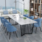 Modern Style Marble Table with White Table and Double Pedestal Base for Home Use Black Blue Clearhalo 'Dining Room Sets' 'Dining Tables & Seating' 'dining_room_set' 'furn' 'furn_dining_room_set' 'Furniture' 'furniture_dining_room_set' 'Kitchen & Dining Furniture' 'kitchen&dining_furn' 'kitchen' 3422305