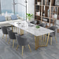 Modern Style Marble Table with White Table and Double Pedestal Base for Home Use Clearhalo 'Dining Room Sets' 'Dining Tables & Seating' 'dining_room_set' 'furn' 'furn_dining_room_set' 'Furniture' 'furniture_dining_room_set' 'Kitchen & Dining Furniture' 'kitchen&dining_furn' 'kitchen' 3422318