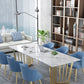Modern Style Marble Table with White Table and Double Pedestal Base for Home Use Clearhalo 'Dining Room Sets' 'Dining Tables & Seating' 'dining_room_set' 'furn' 'furn_dining_room_set' 'Furniture' 'furniture_dining_room_set' 'Kitchen & Dining Furniture' 'kitchen&dining_furn' 'kitchen' 3422319