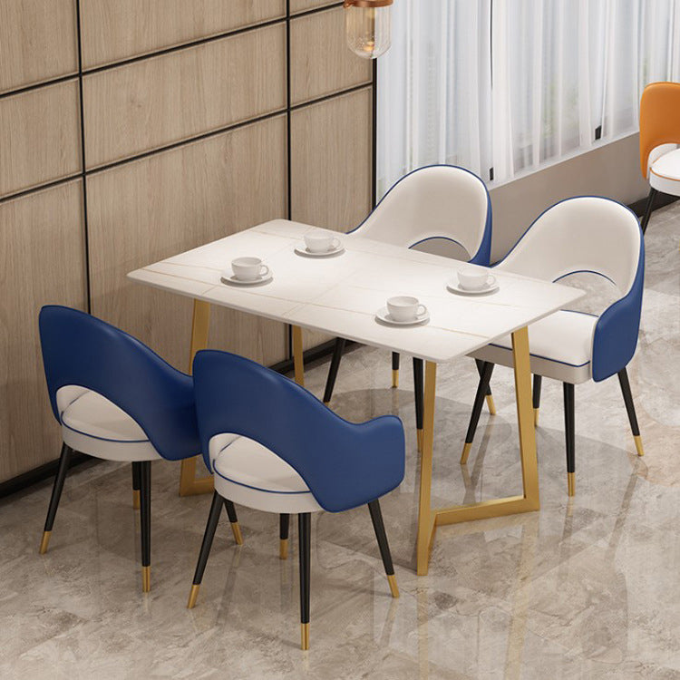 Modern Standard White Dining Set Sintered Stone Rectangle Shape Dining Set for Kitchen Clearhalo 'Dining Room Sets' 'Dining Tables & Seating' 'dining_room_set' 'furn' 'furn_dining_room_set' 'Furniture' 'furniture_dining_room_set' 'Kitchen & Dining Furniture' 'kitchen&dining_furn' 'kitchen' 3422321
