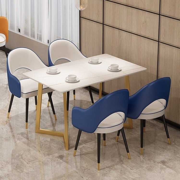 Modern Standard White Dining Set Sintered Stone Rectangle Shape Dining Set for Kitchen Clearhalo 'Dining Room Sets' 'Dining Tables & Seating' 'dining_room_set' 'furn' 'furn_dining_room_set' 'Furniture' 'furniture_dining_room_set' 'Kitchen & Dining Furniture' 'kitchen&dining_furn' 'kitchen' 3422322