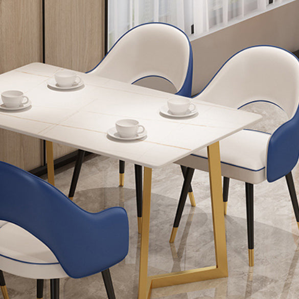 Modern Standard White Dining Set Sintered Stone Rectangle Shape Dining Set for Kitchen Clearhalo 'Dining Room Sets' 'Dining Tables & Seating' 'dining_room_set' 'furn' 'furn_dining_room_set' 'Furniture' 'furniture_dining_room_set' 'Kitchen & Dining Furniture' 'kitchen&dining_furn' 'kitchen' 3422323