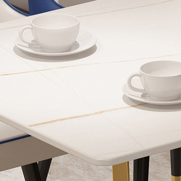Modern Standard White Dining Set Sintered Stone Rectangle Shape Dining Set for Kitchen Clearhalo 'Dining Room Sets' 'Dining Tables & Seating' 'dining_room_set' 'furn' 'furn_dining_room_set' 'Furniture' 'furniture_dining_room_set' 'Kitchen & Dining Furniture' 'kitchen&dining_furn' 'kitchen' 3422324