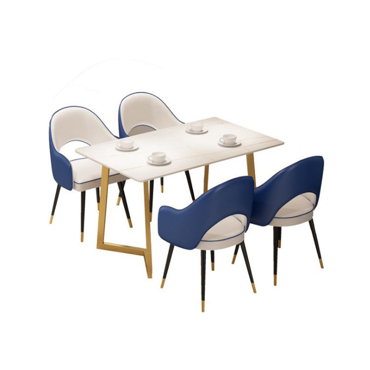 Modern Standard White Dining Set Sintered Stone Rectangle Shape Dining Set for Kitchen Clearhalo 'Dining Room Sets' 'Dining Tables & Seating' 'dining_room_set' 'furn' 'furn_dining_room_set' 'Furniture' 'furniture_dining_room_set' 'Kitchen & Dining Furniture' 'kitchen&dining_furn' 'kitchen' 3422325